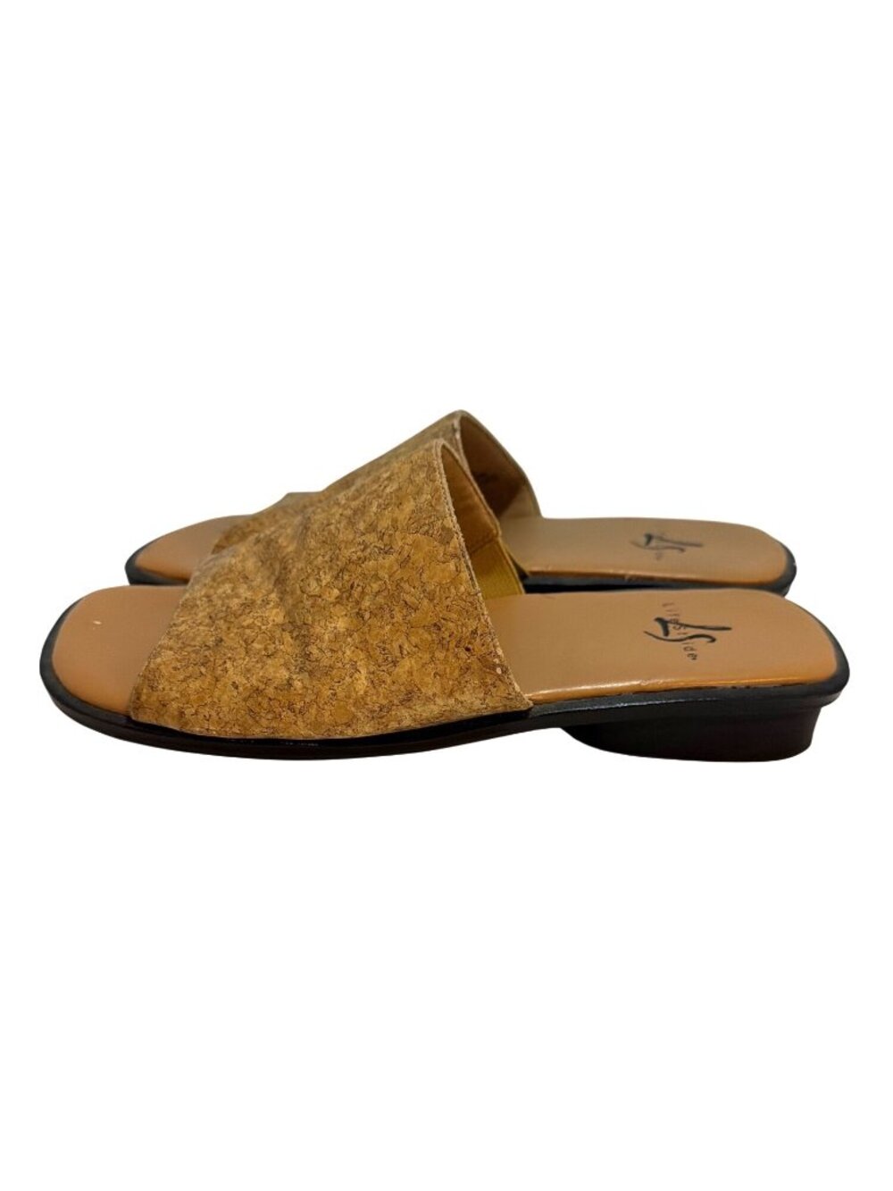 Womens Cork Slide Sandals 9M Open Toe Slip-On Shoes With Low Heel - Picture 4 of 7